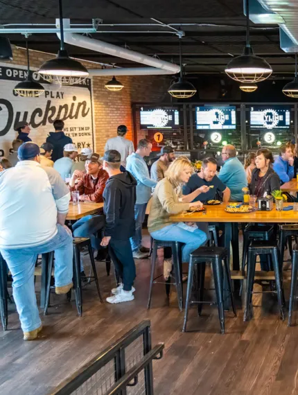 Team Party celebration in the Duckpin area
